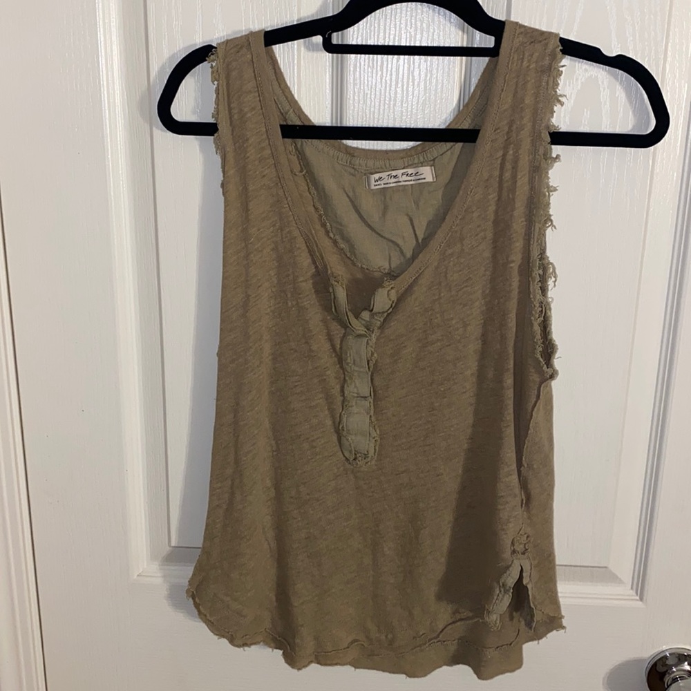 Olive green free people tank